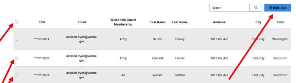 screenshot of the bulk edit page