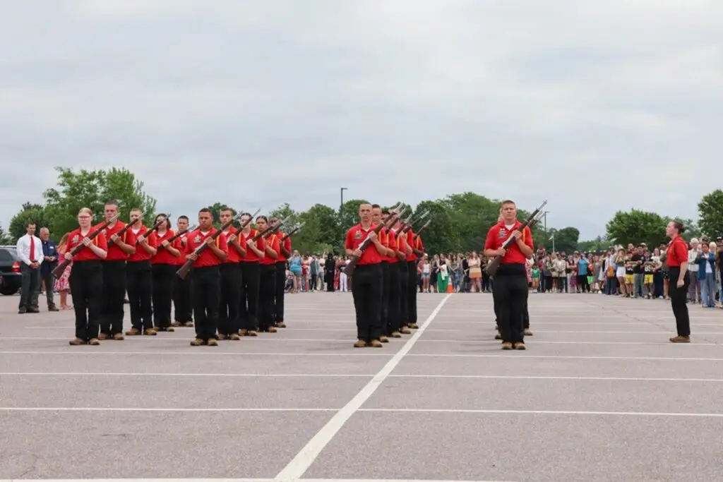 Cadet demonstrations during commencement ceremony