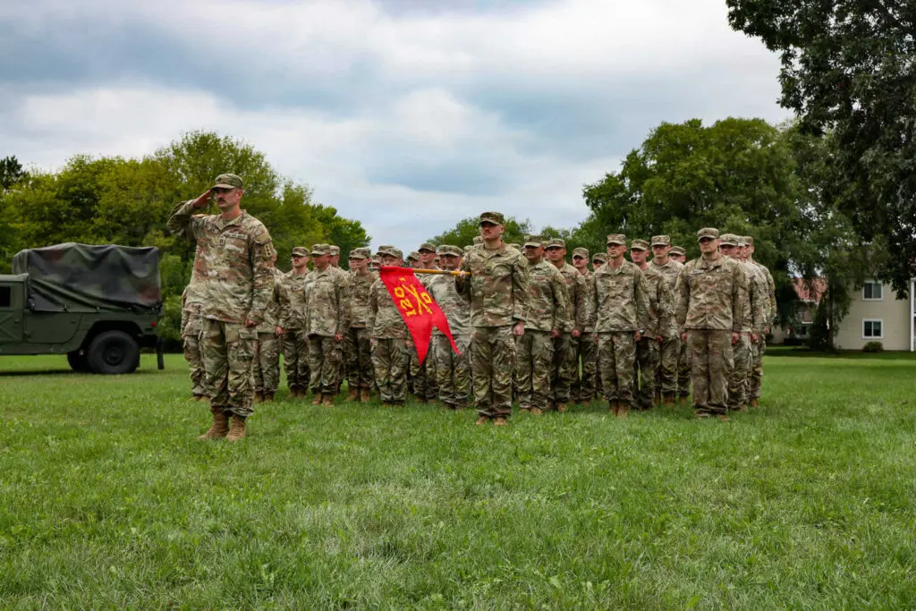 Soldiers doing their final drill