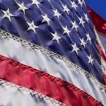 United States flag flying at full staff