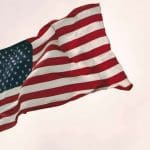 Looking up at the US Flag