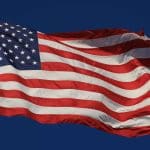 A US Flag waving in the wind