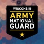 The Wisconsin Army National Guard logo on a textured background