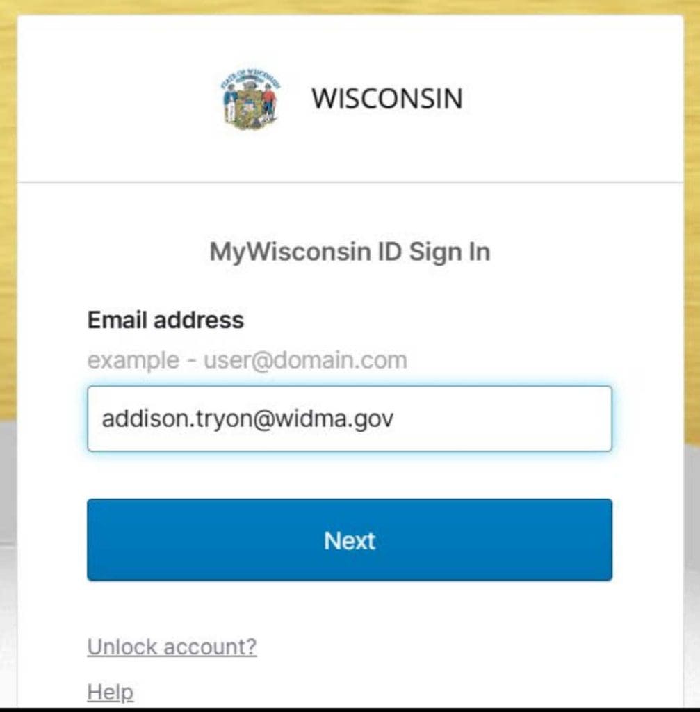 The MyWisconsin ID Sign in page
