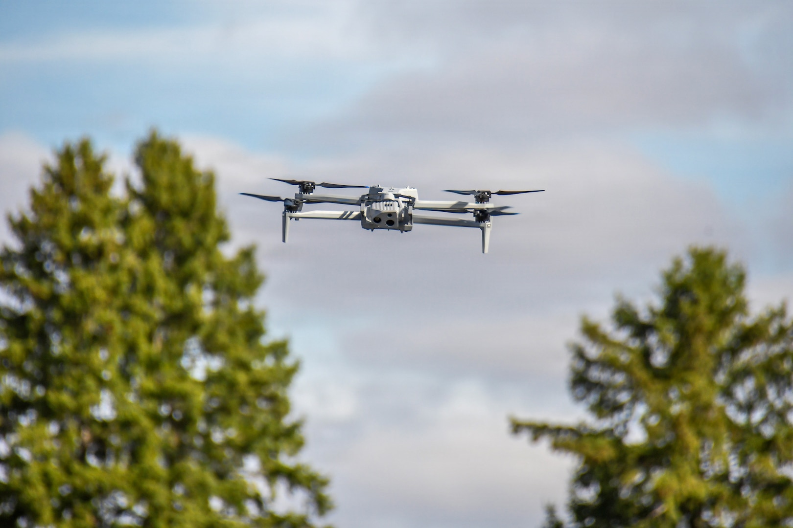 Training flight of an unmanned aircraft system at the Arcadia Armory in Arcadia, Wisconsin.