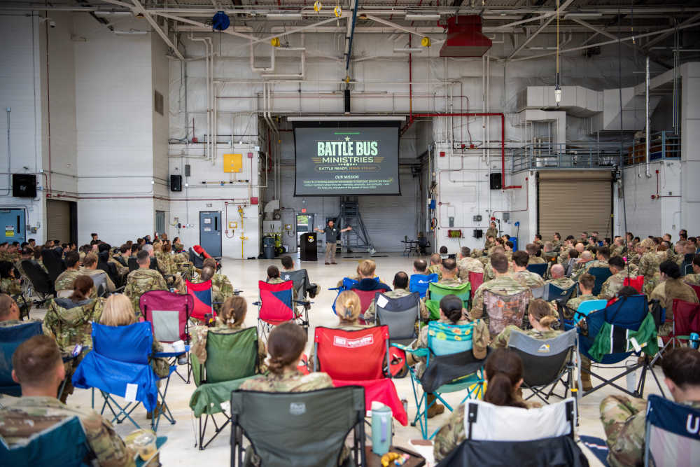 A presentation to service members