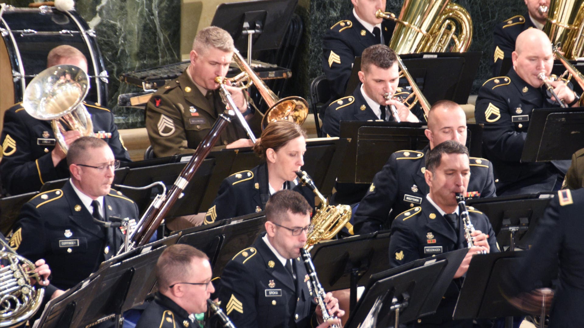 National Guard band playing